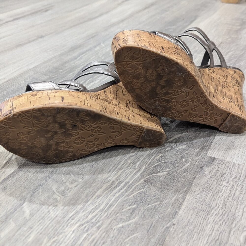 Silver Metallic Platform Sandals - Picture 4 of 6